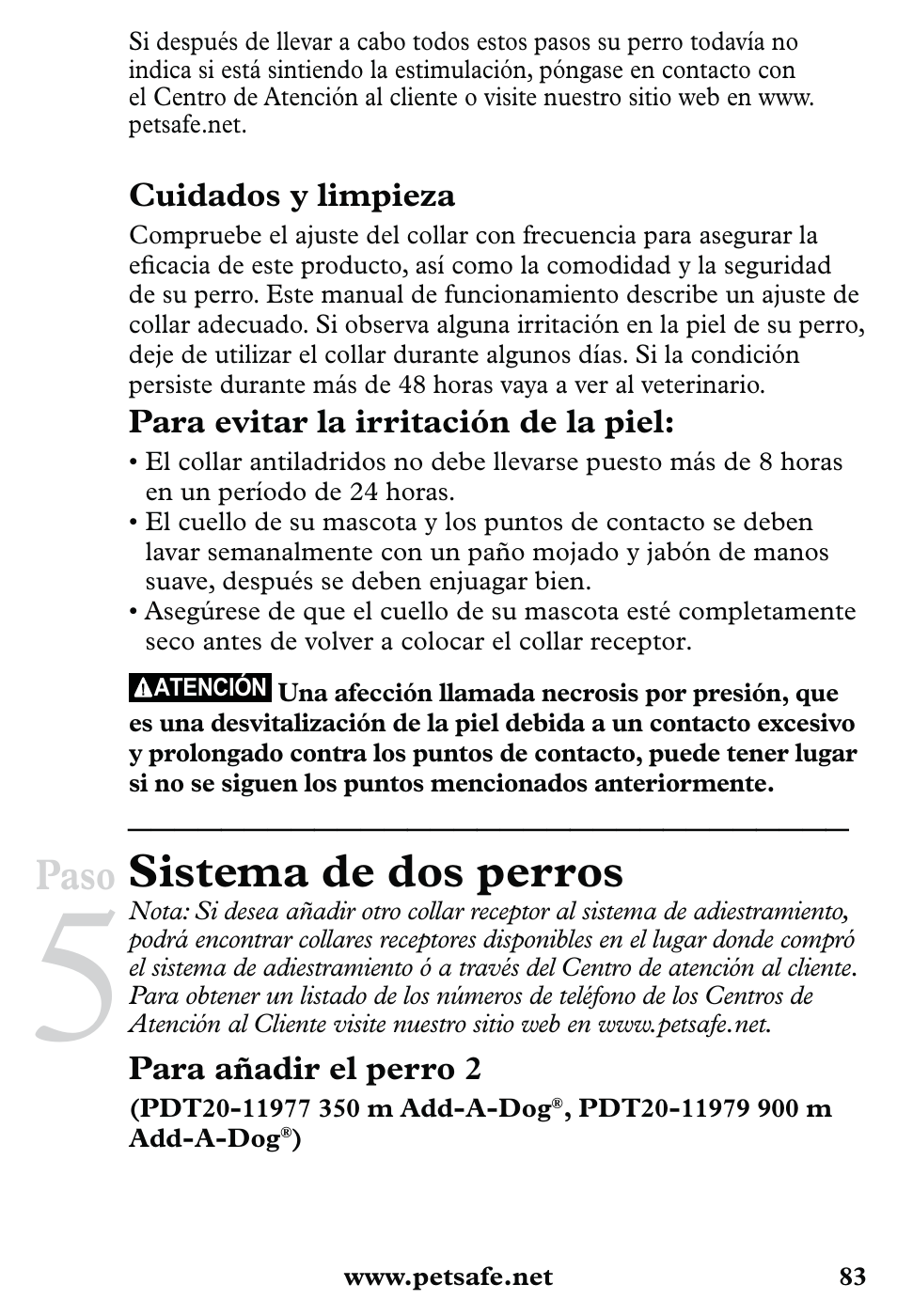Sistema de dos perros, Paso | Petsafe 350 m Little Dog Deluxe Remote Trainer User Manual | Page 83 / 164
