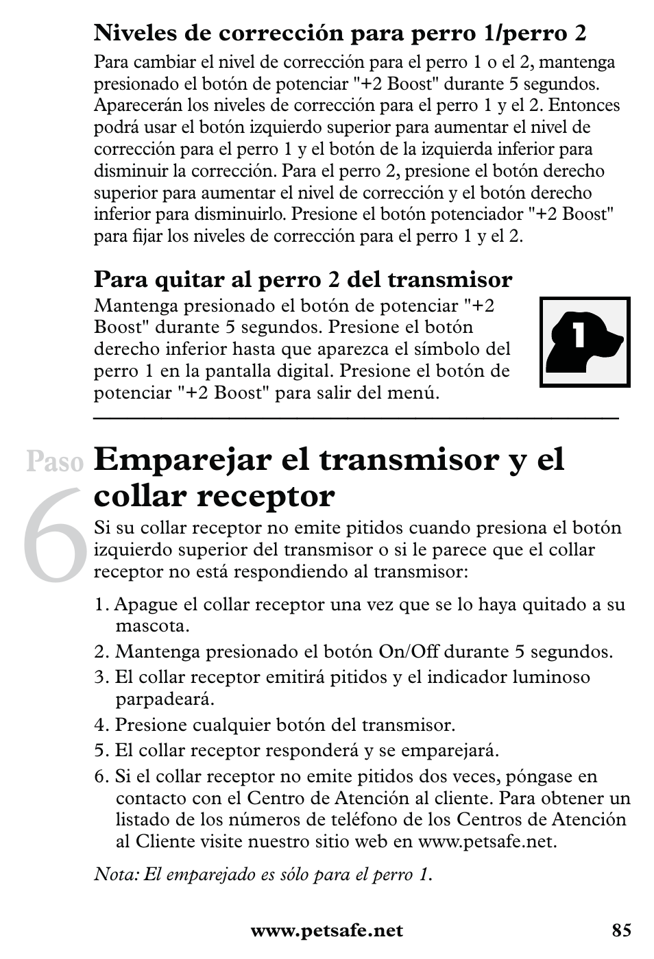 Emparejar el transmisor y el collar receptor | Petsafe 350 m Little Dog Deluxe Remote Trainer User Manual | Page 85 / 164