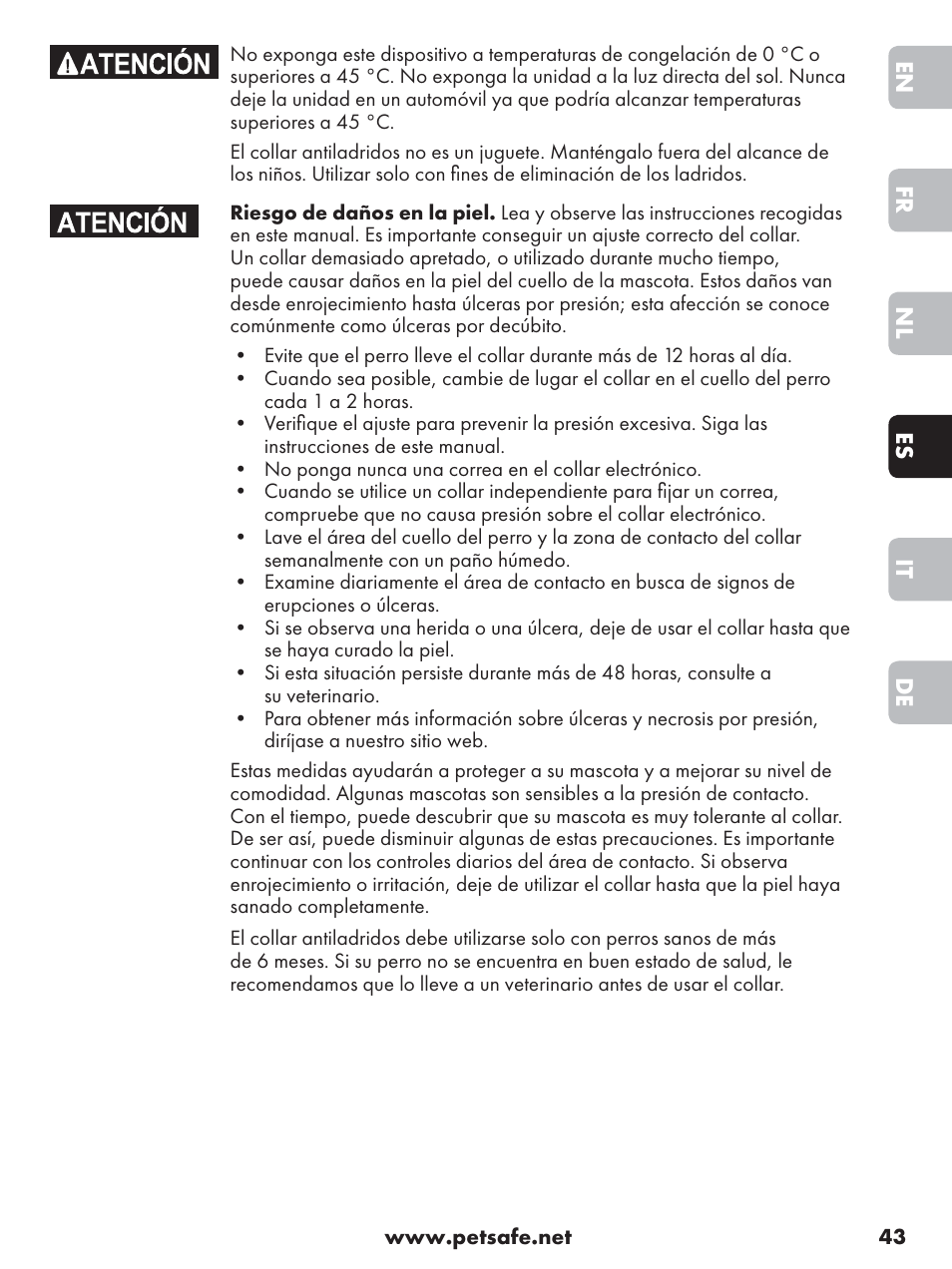 Petsafe Anti-Bark Spray Collar User Manual | Page 43 / 84