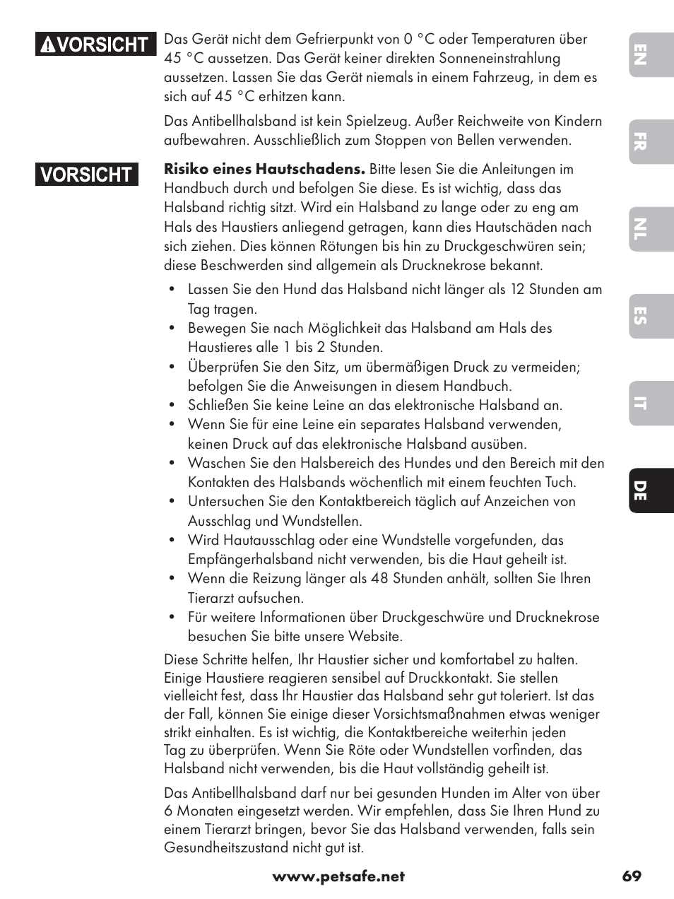 Petsafe Anti-Bark Spray Collar User Manual | Page 69 / 84