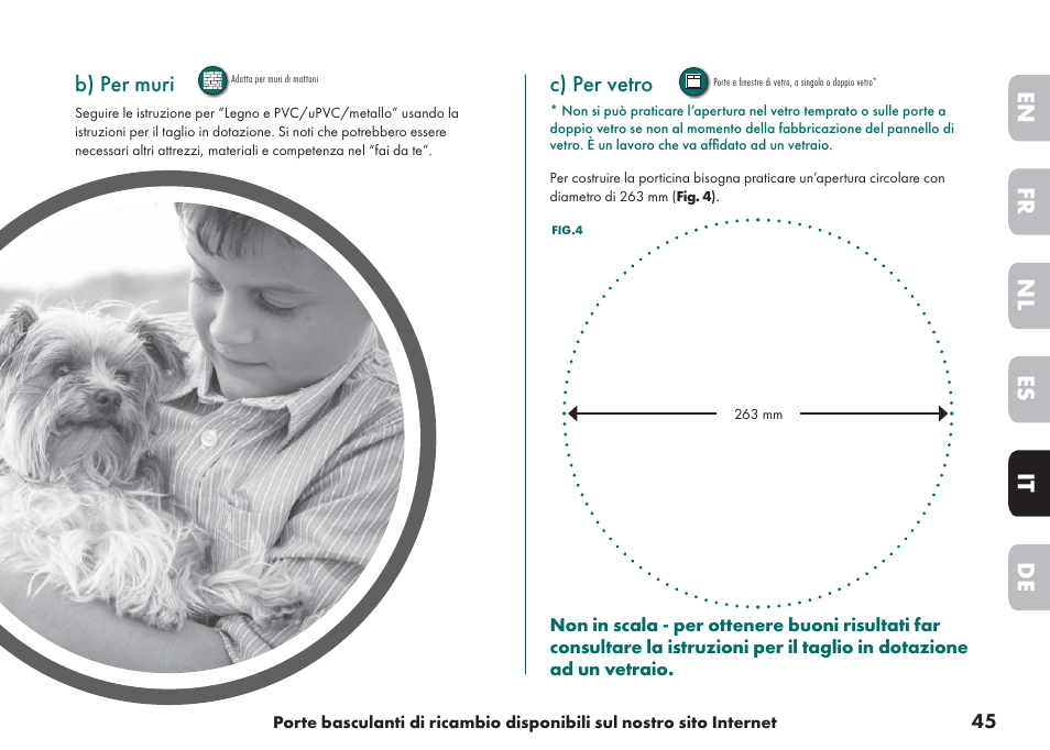 De it nl es fr en | Petsafe Big Cat/Small Dog Pet Door User Manual | Page 45 / 64