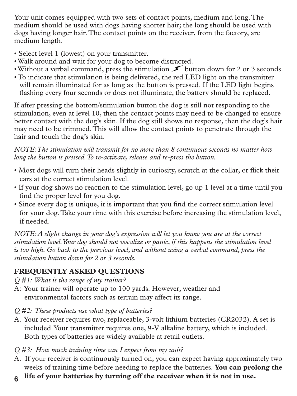 Petsafe Deluxe Big Dog Remote Trainer User Manual | Page 6 / 8