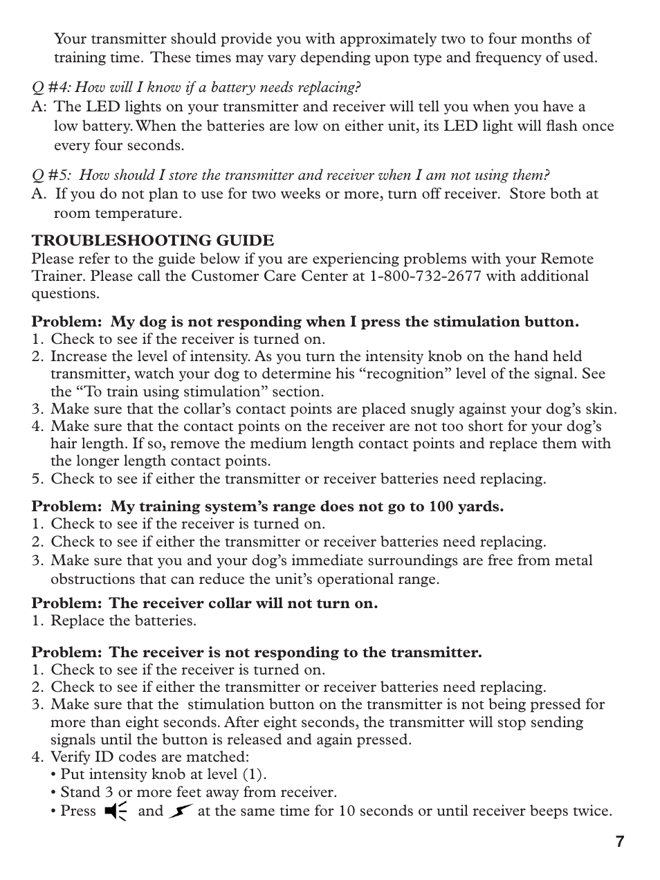 Petsafe Deluxe Big Dog Remote Trainer User Manual | Page 7 / 8