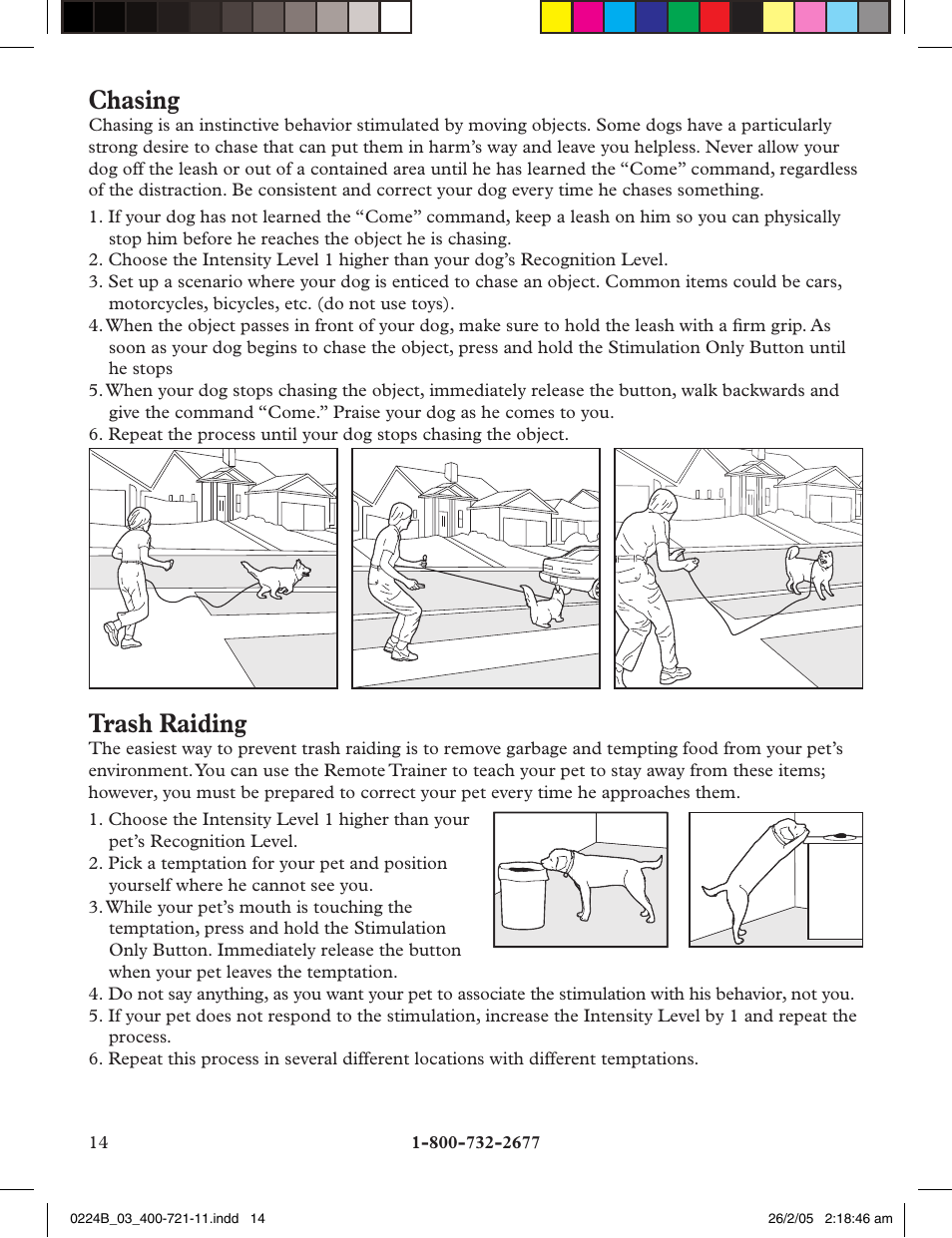 Chasing, Trash raiding | Petsafe Deluxe Big Dog Remote Trainer User Manual | Page 14 / 56