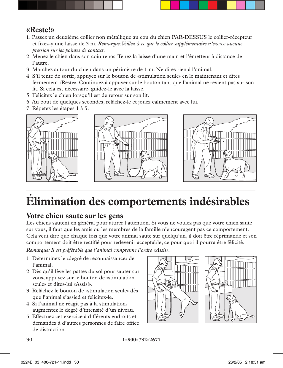 Élimination des comportements indésirables, Reste, Votre chien saute sur les gens | Petsafe Deluxe Big Dog Remote Trainer User Manual | Page 30 / 56