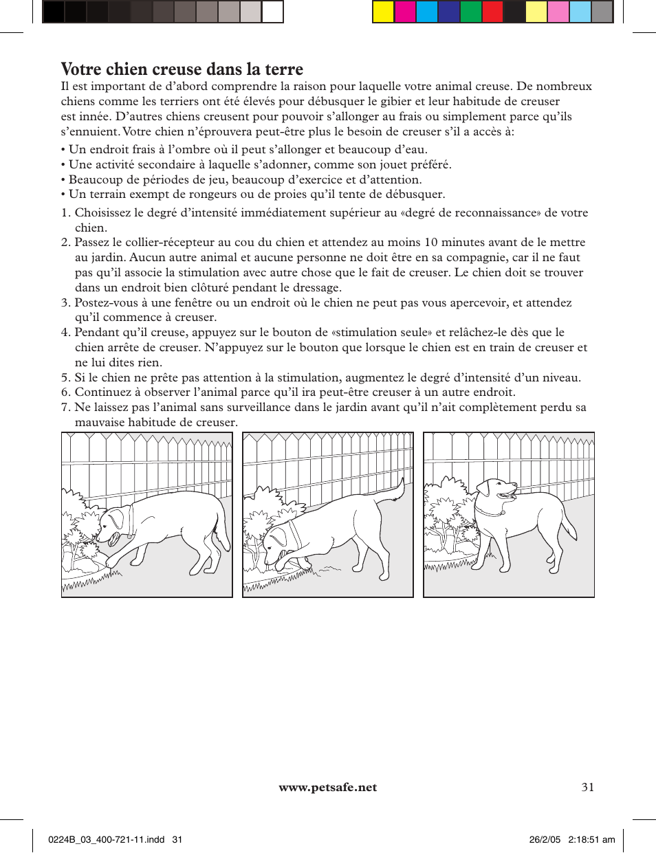 Votre chien creuse dans la terre | Petsafe Deluxe Big Dog Remote Trainer User Manual | Page 31 / 56