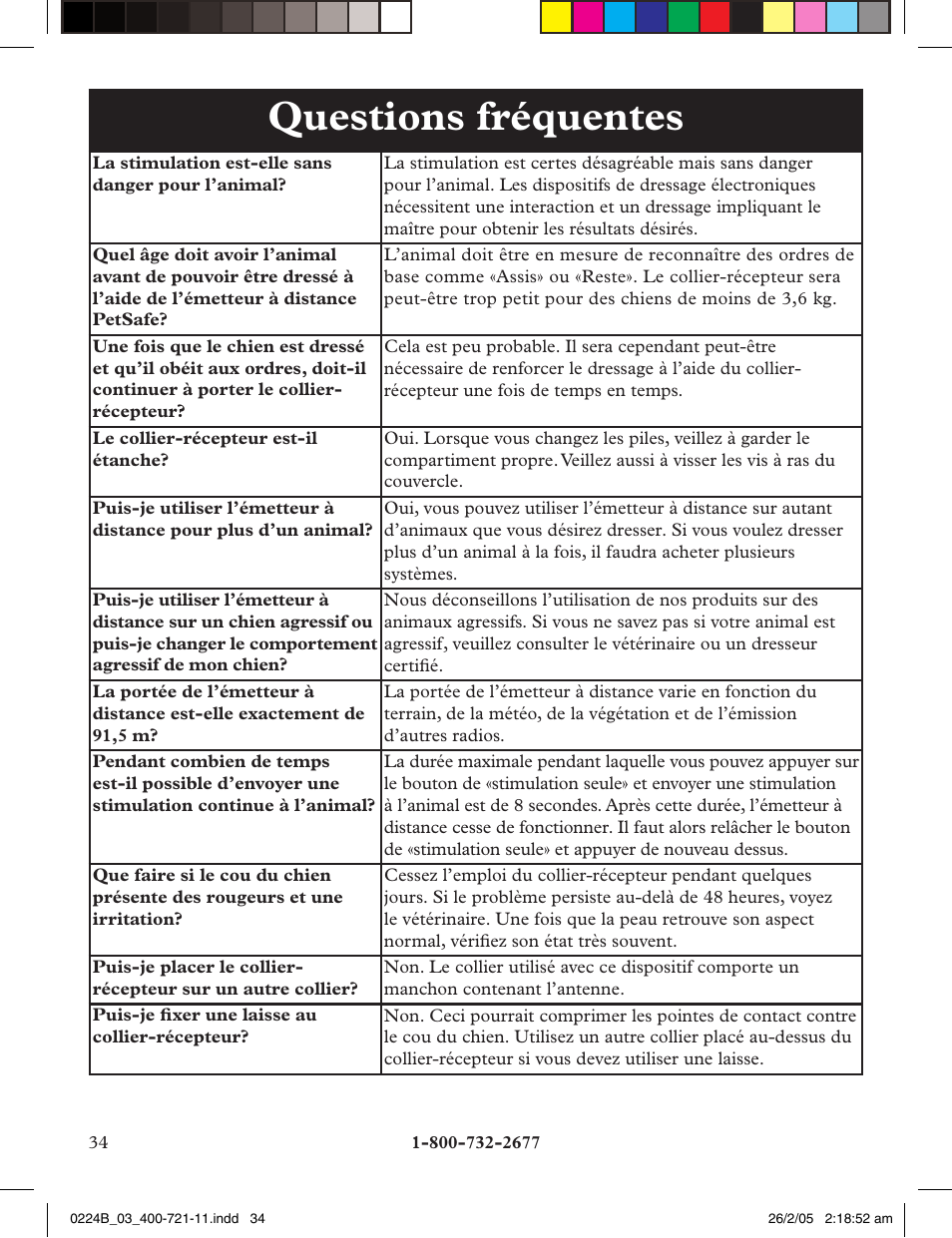 Questions fréquentes | Petsafe Deluxe Big Dog Remote Trainer User Manual | Page 34 / 56