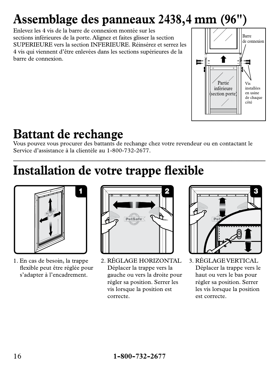 Battant de rechange, Installation de votre trappe flexible | Petsafe Deluxe Patio Panel Pet Door User Manual | Page 16 / 28