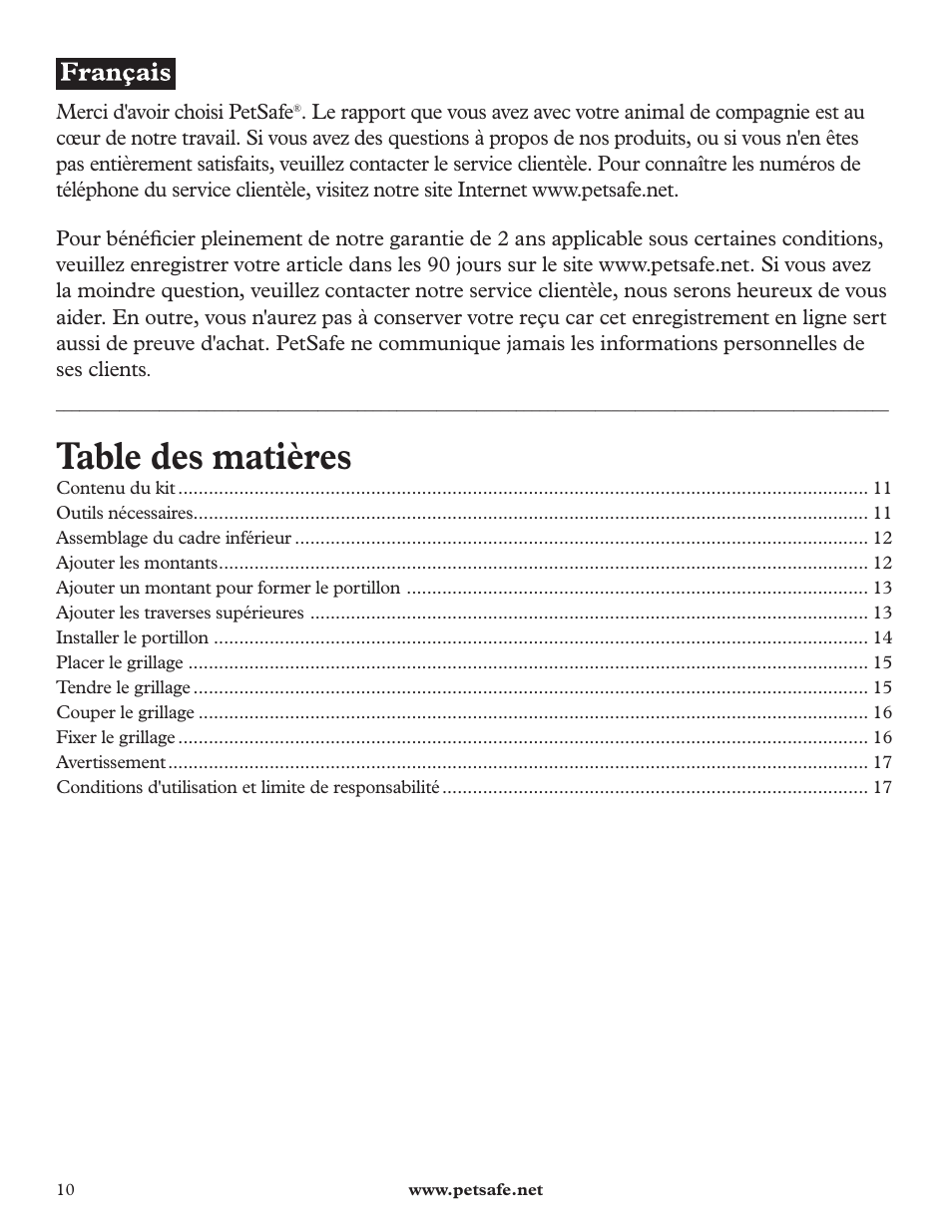 Petsafe DIY Dog Kennel - 2.29 m (W) x 2.29 m (D) x 1.22 m (H) User Manual | Page 10 / 52
