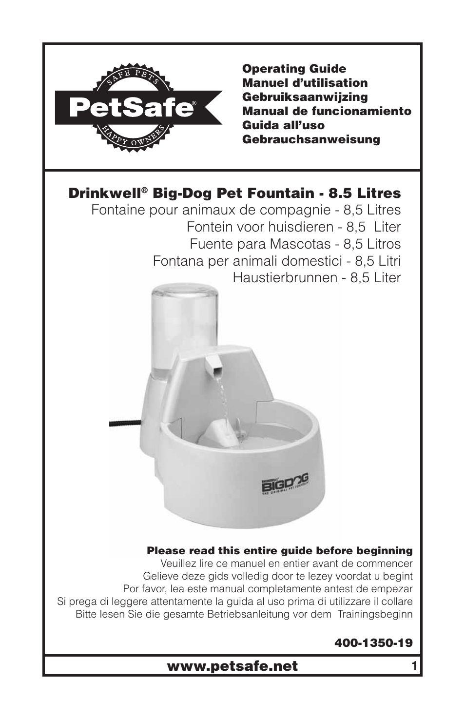 Petsafe Drinkwell® Big Dog Pet Fountain User Manual | 67 pages