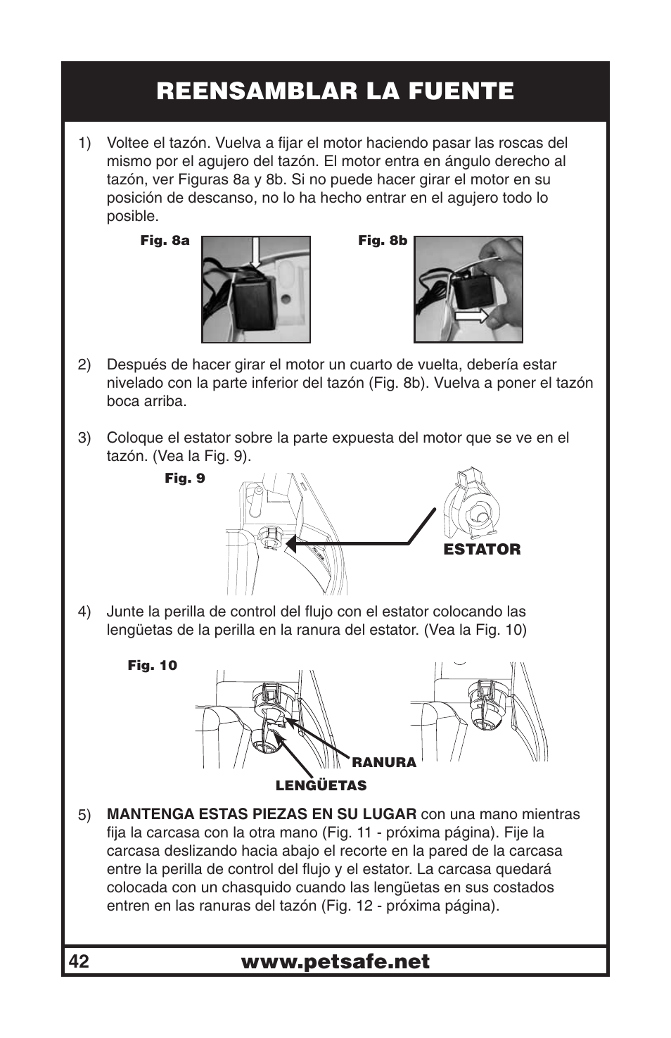 Reensamblar la fuente | Petsafe Drinkwell® Big Dog Pet Fountain User Manual | Page 42 / 67