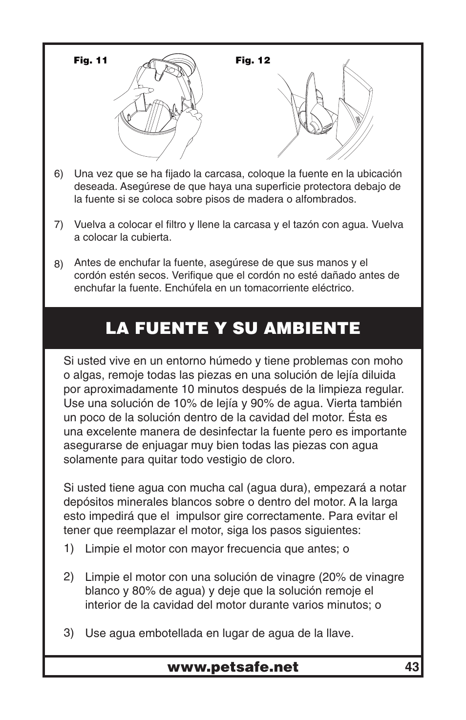 La fuente y su ambiente | Petsafe Drinkwell® Big Dog Pet Fountain User Manual | Page 43 / 67