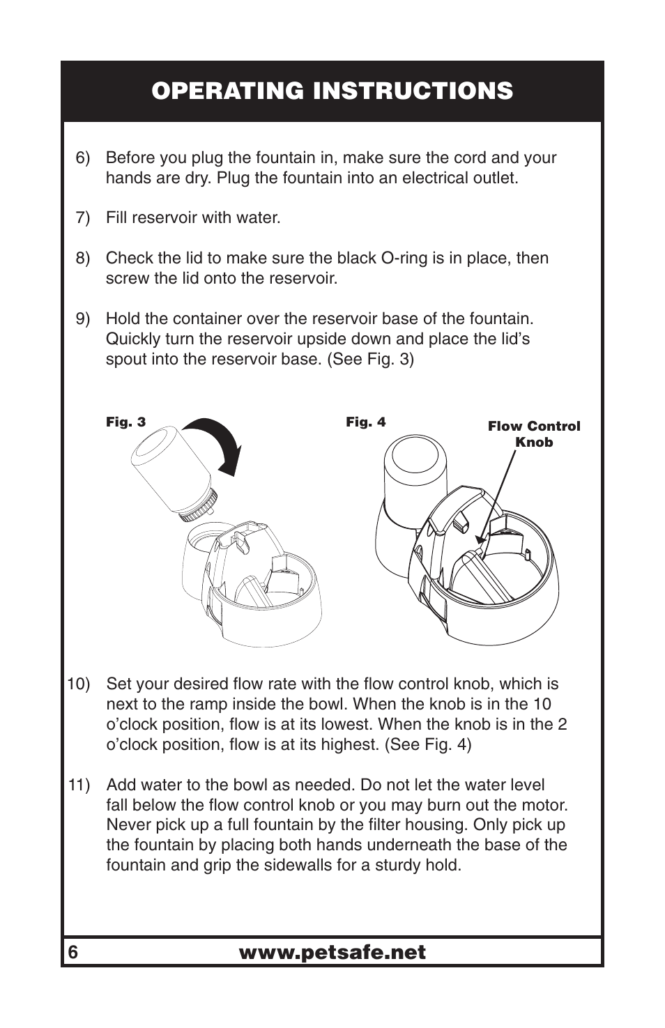 Operating instructions | Petsafe Drinkwell® Big Dog Pet Fountain User Manual | Page 6 / 67