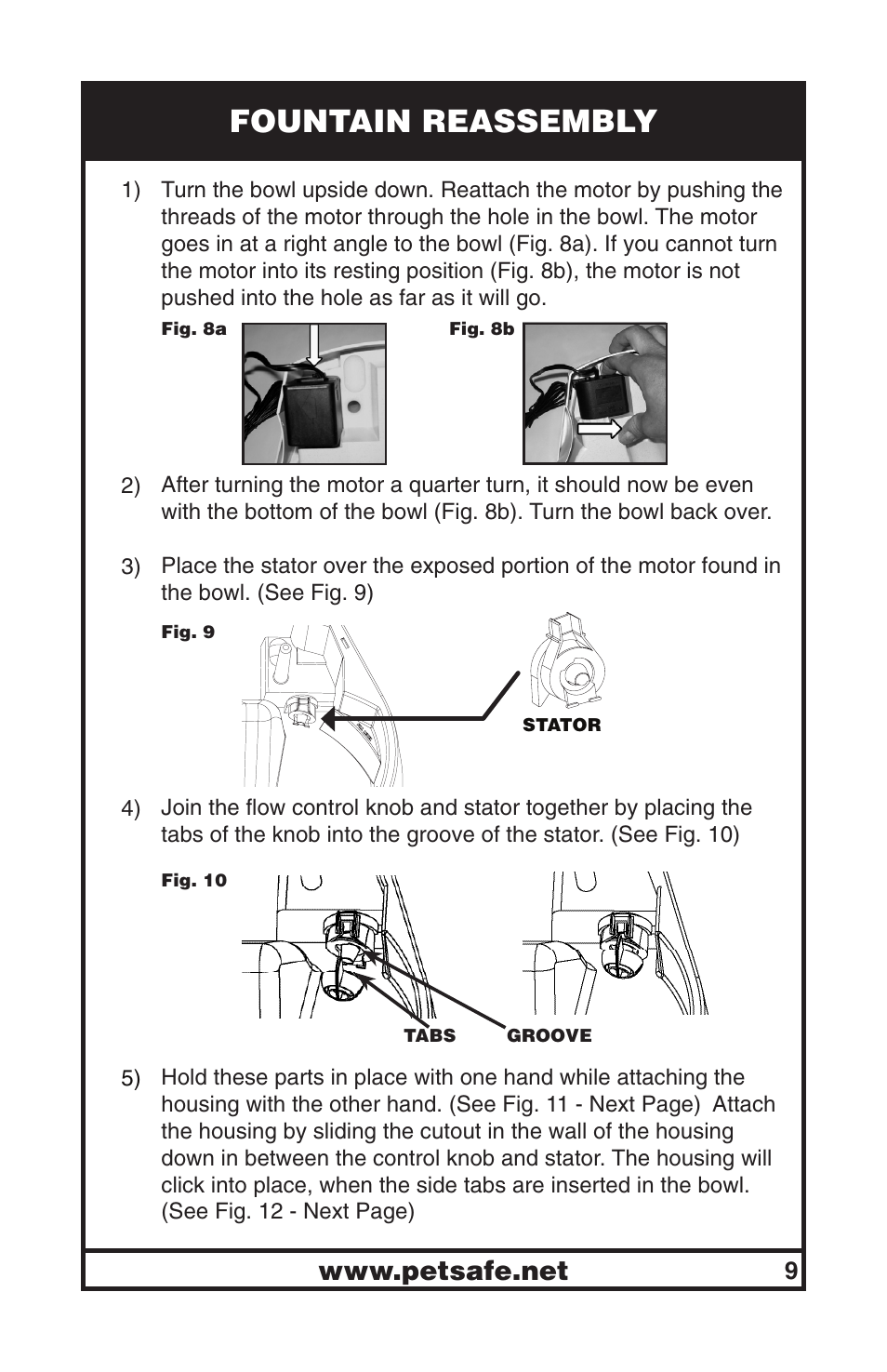 Fountain reassembly | Petsafe Drinkwell® Big Dog Pet Fountain User Manual | Page 9 / 12