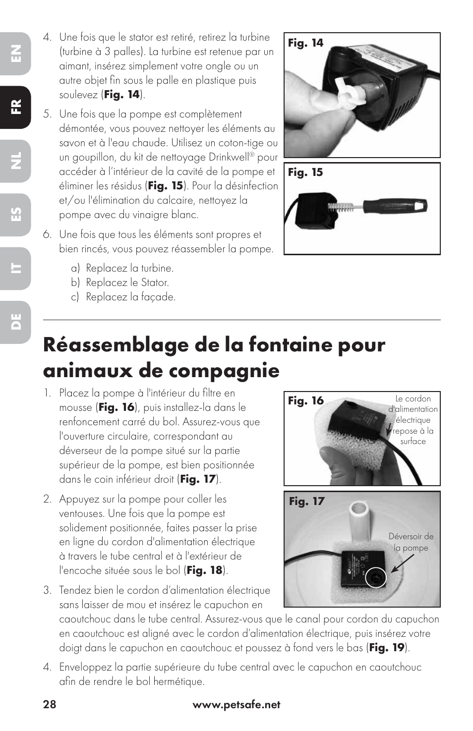 En es fr it nl de | Petsafe Drinkwell® Ceramic Avalon Pet Fountain User Manual | Page 28 / 96