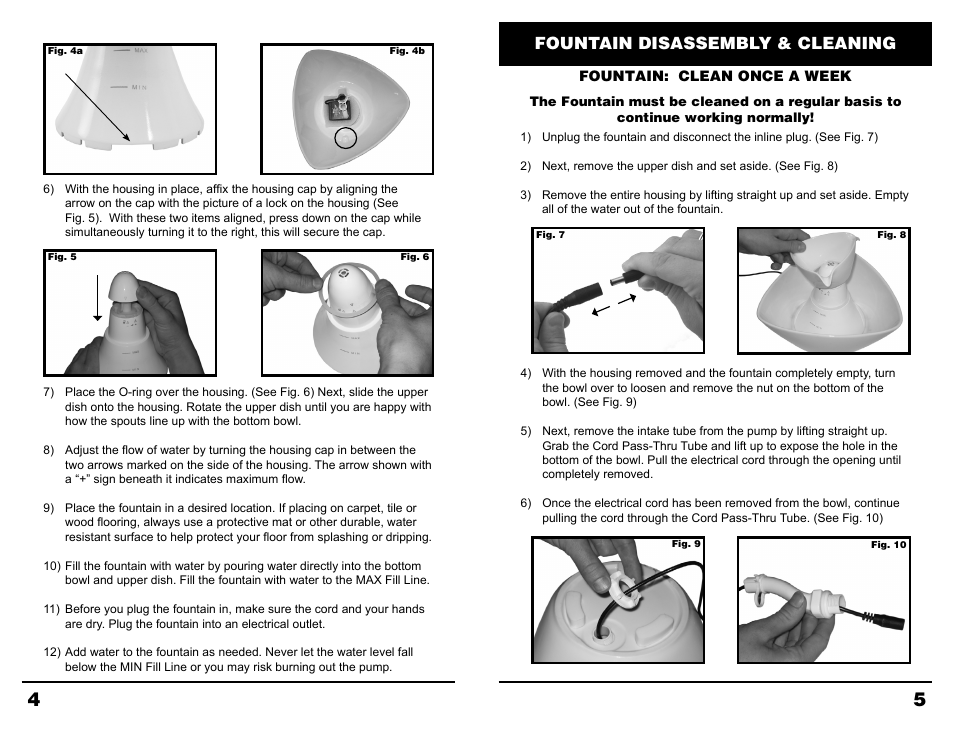 Fountain disassembly & cleaning | Petsafe Drinkwell® Ceramic Lotus Pet Fountain User Manual | Page 3 / 6