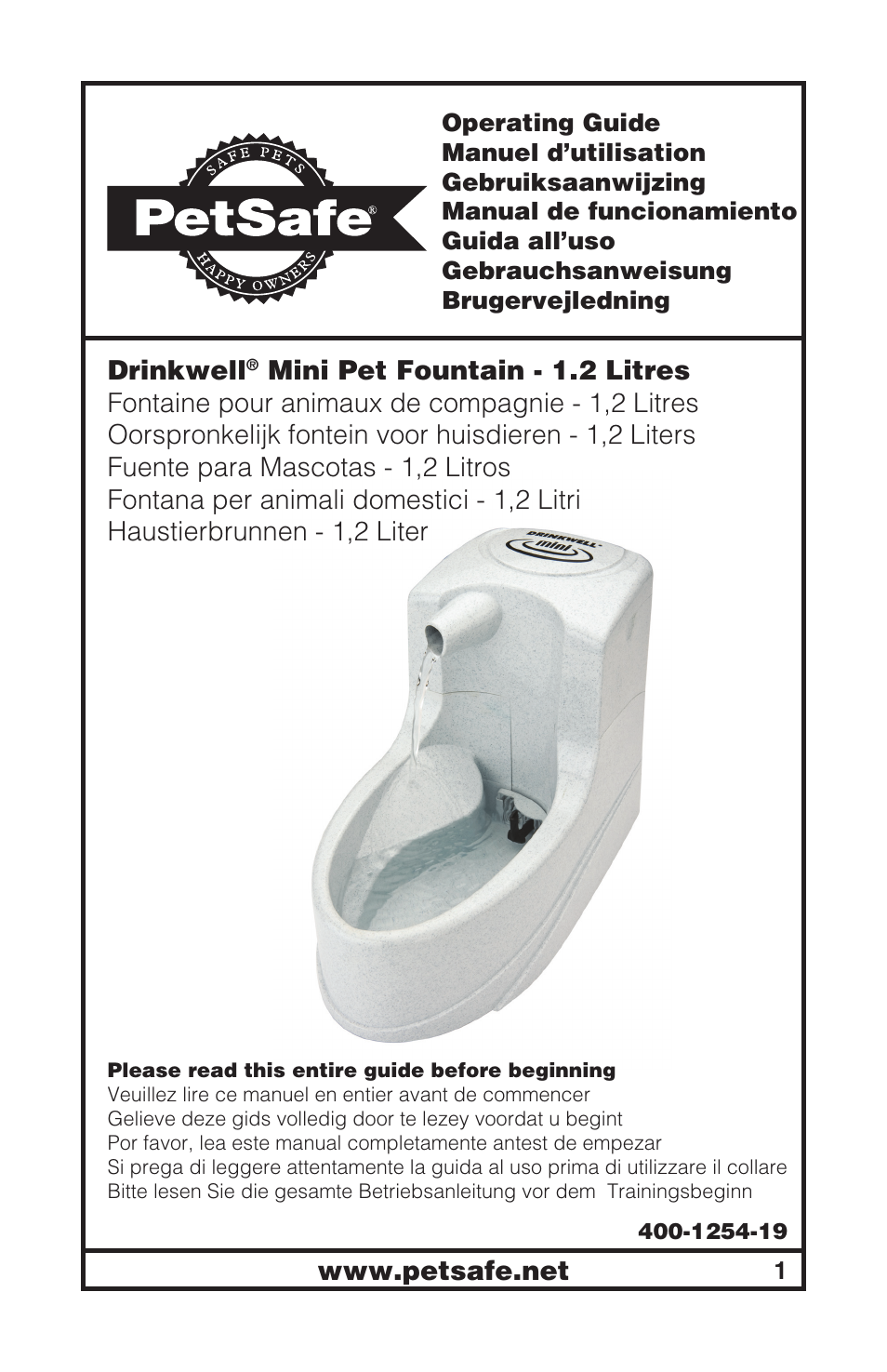 Petsafe Drinkwell® Mini Pet Fountain User Manual | 73 pages