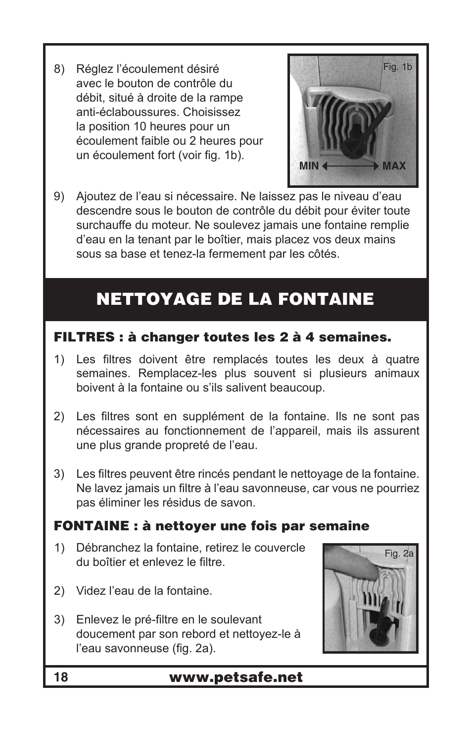 Nettoyage de la fontaine | Petsafe Drinkwell® Mini Pet Fountain User Manual | Page 18 / 73