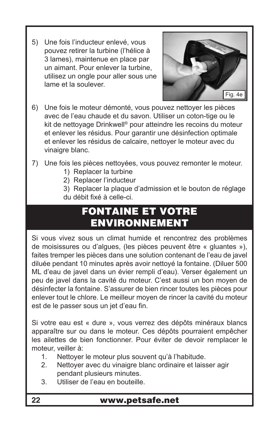 Fontaine et votre environnement | Petsafe Drinkwell® Mini Pet Fountain User Manual | Page 22 / 73