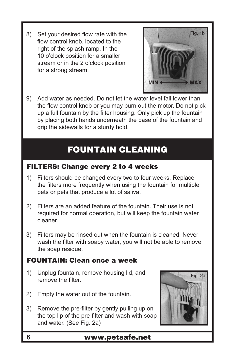 Fountain cleaning | Petsafe Drinkwell® Mini Pet Fountain User Manual | Page 6 / 73