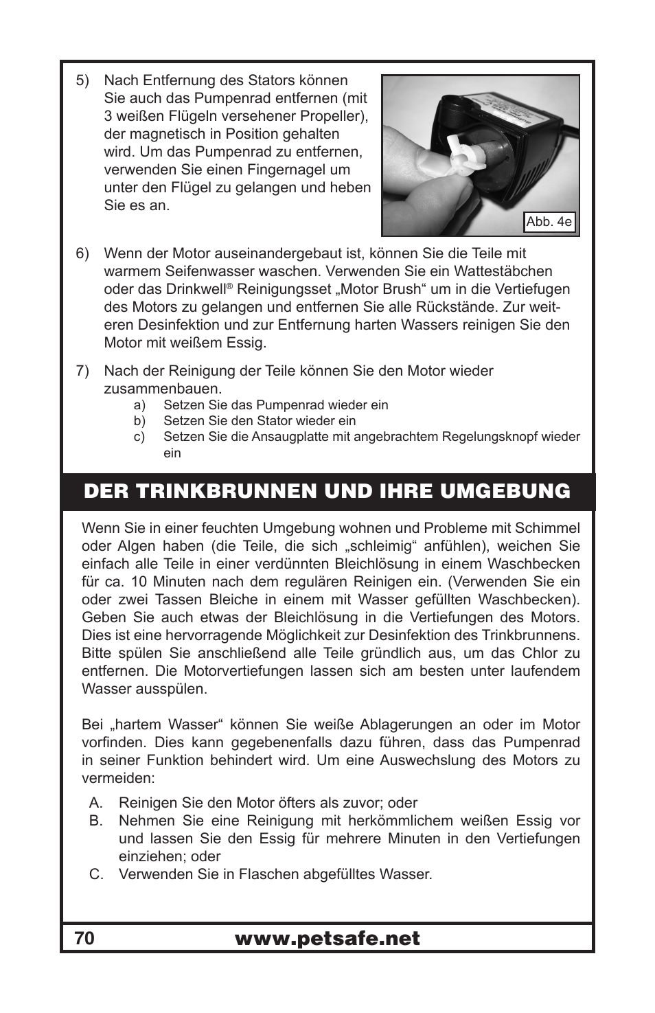 Der trinkbrunnen und ihre umgebung | Petsafe Drinkwell® Mini Pet Fountain User Manual | Page 70 / 73