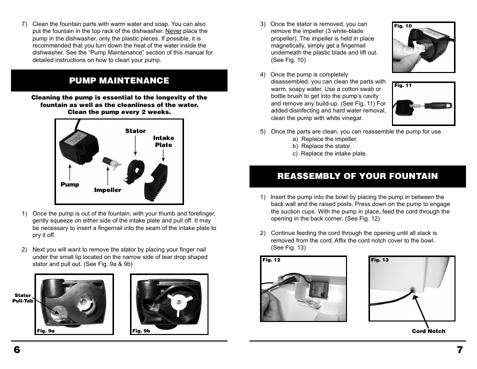 Pump maintenance, Reassembly of your fountain | Petsafe Drinkwell® Multi-Tier Pet Fountain User Manual | Page 4 / 6
