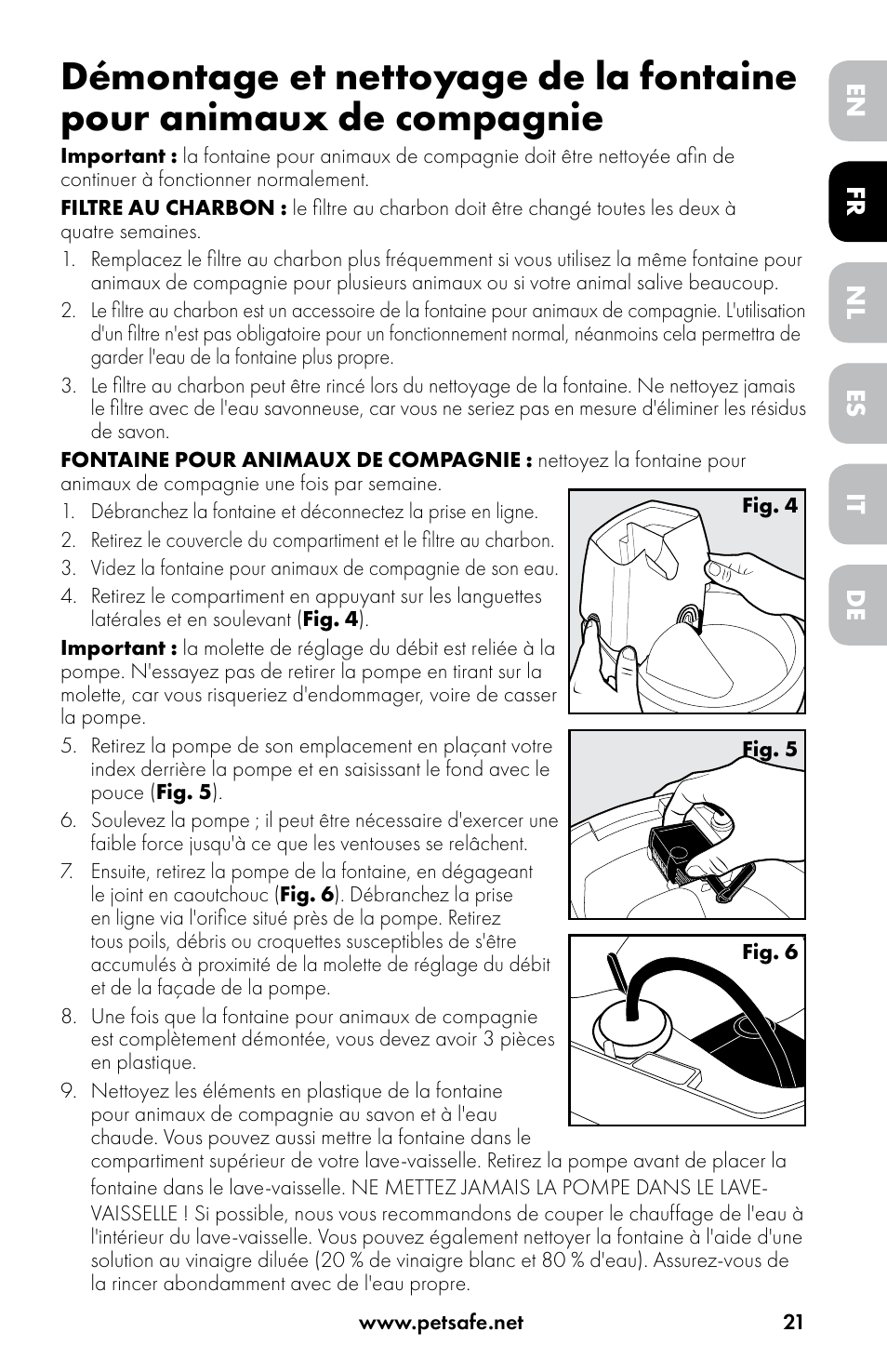 Petsafe Drinkwell® Original Pet Fountain User Manual | Page 21 / 76