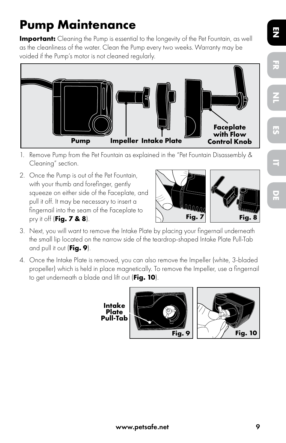 Pump maintenance | Petsafe Drinkwell® Original Pet Fountain User Manual | Page 9 / 76