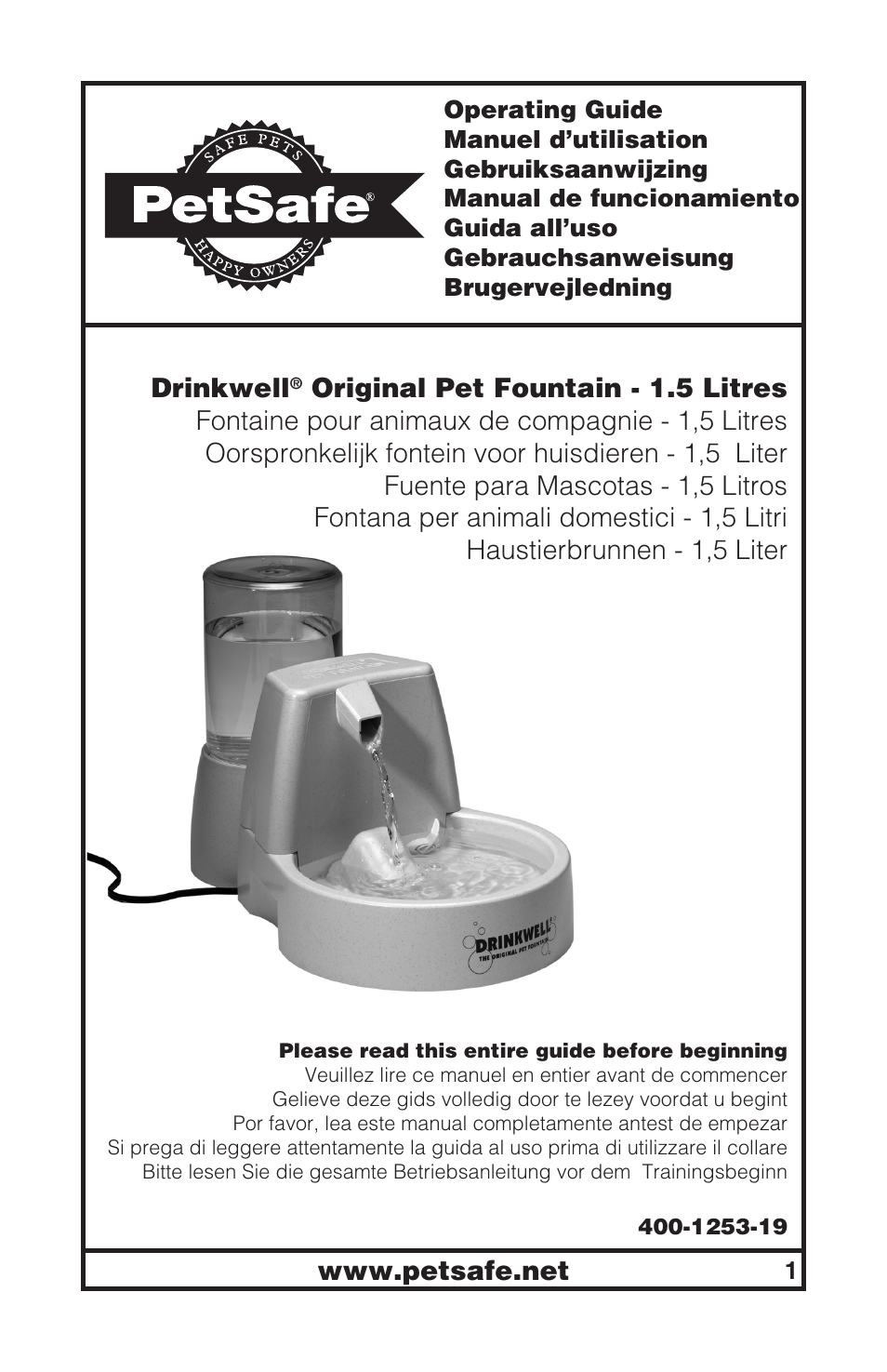 Petsafe Drinkwell® Original Pet Fountain User Manual | 61 pages