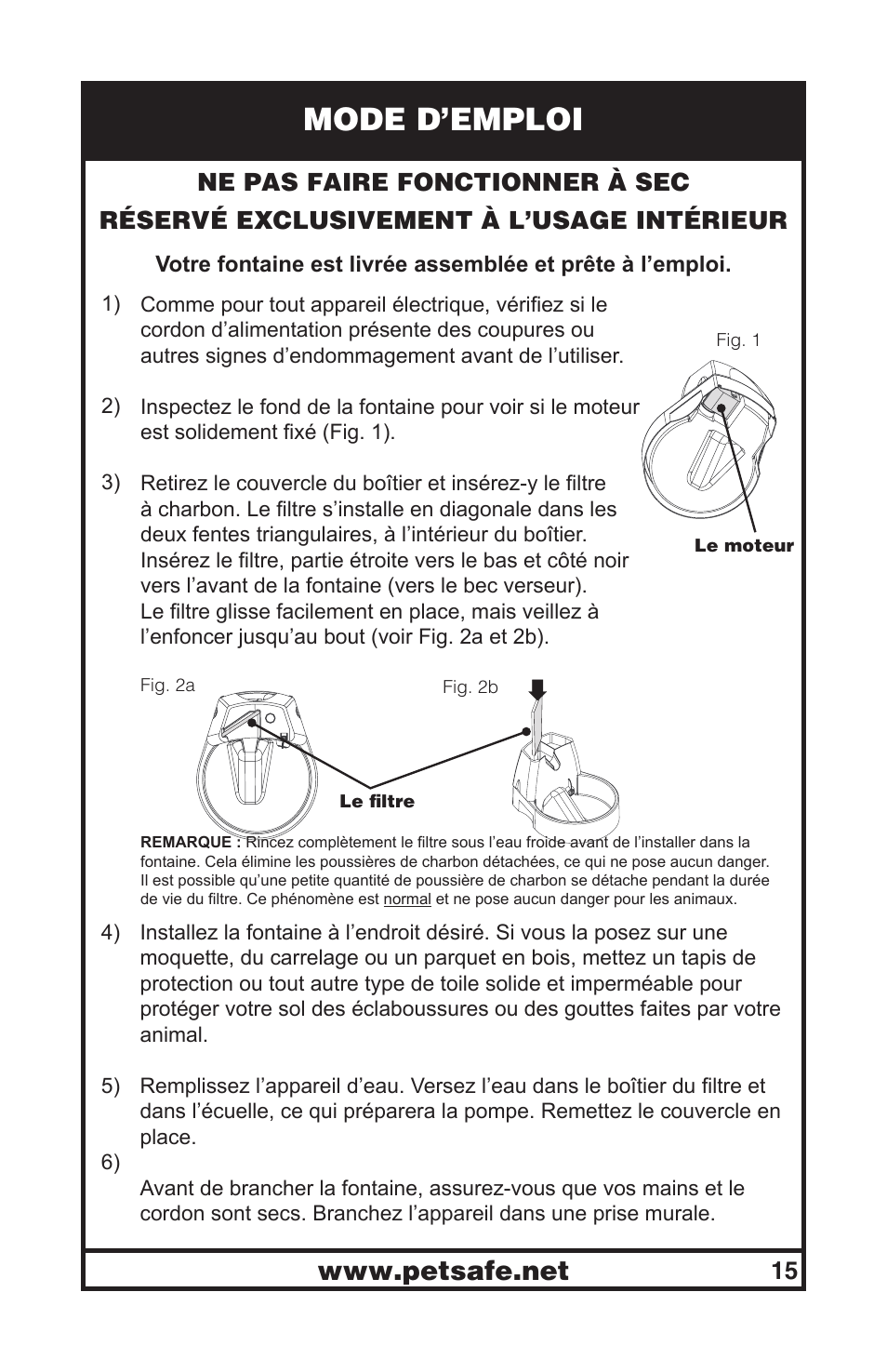 Mode d’emploi | Petsafe Drinkwell® Original Pet Fountain User Manual | Page 15 / 61