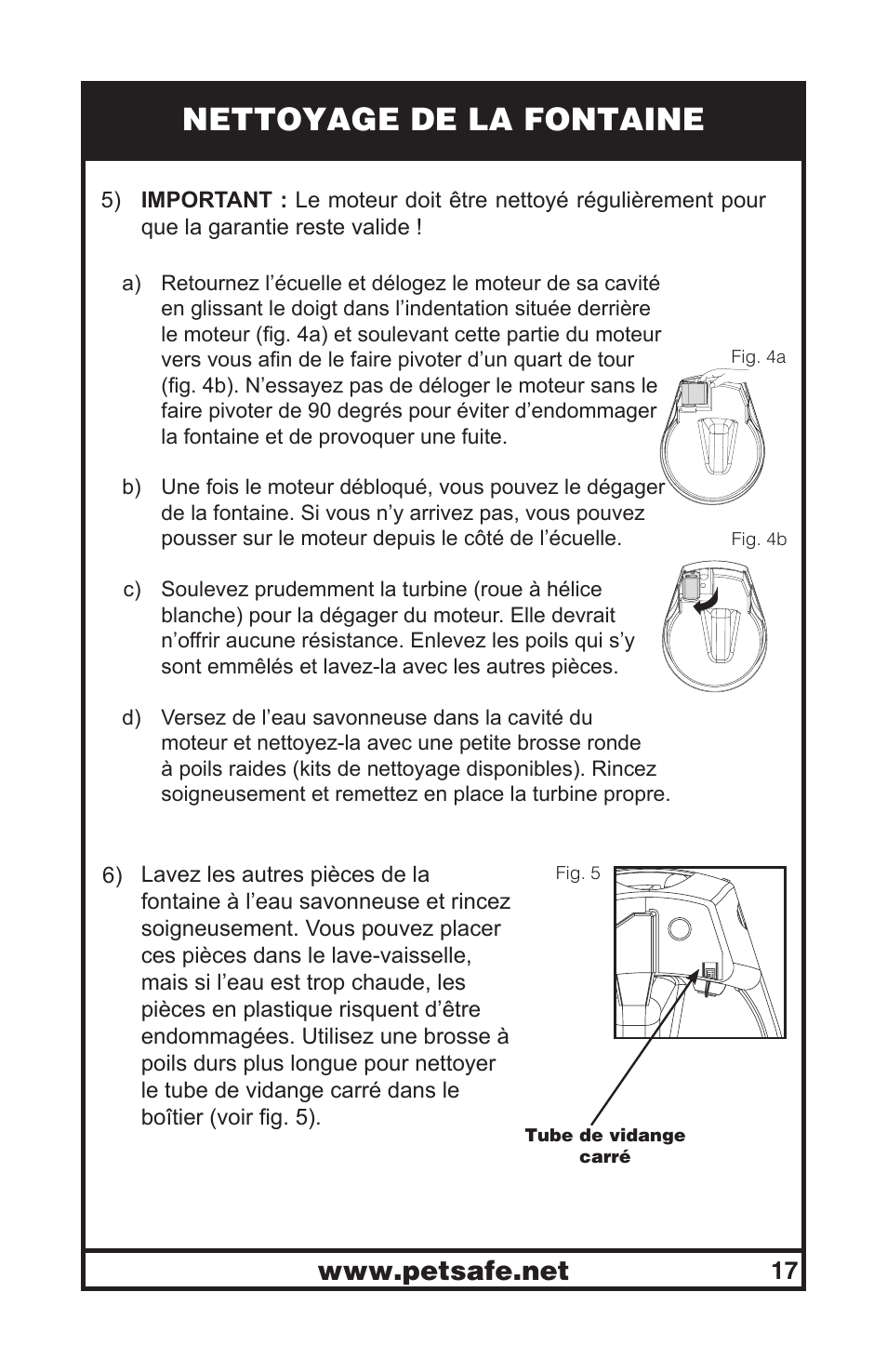 Nettoyage de la fontaine | Petsafe Drinkwell® Original Pet Fountain User Manual | Page 17 / 61