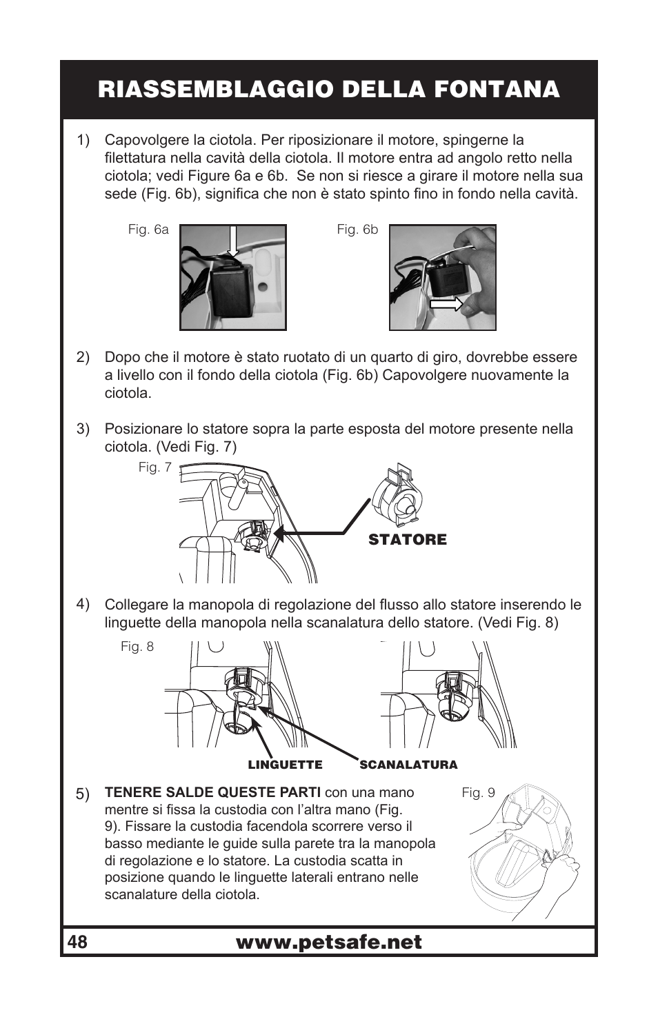 Riassemblaggio della fontana | Petsafe Drinkwell® Original Pet Fountain User Manual | Page 48 / 61