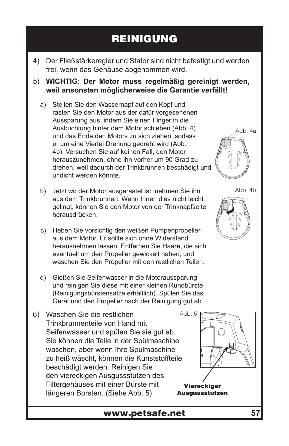 Reinigung | Petsafe Drinkwell® Original Pet Fountain User Manual | Page 57 / 61