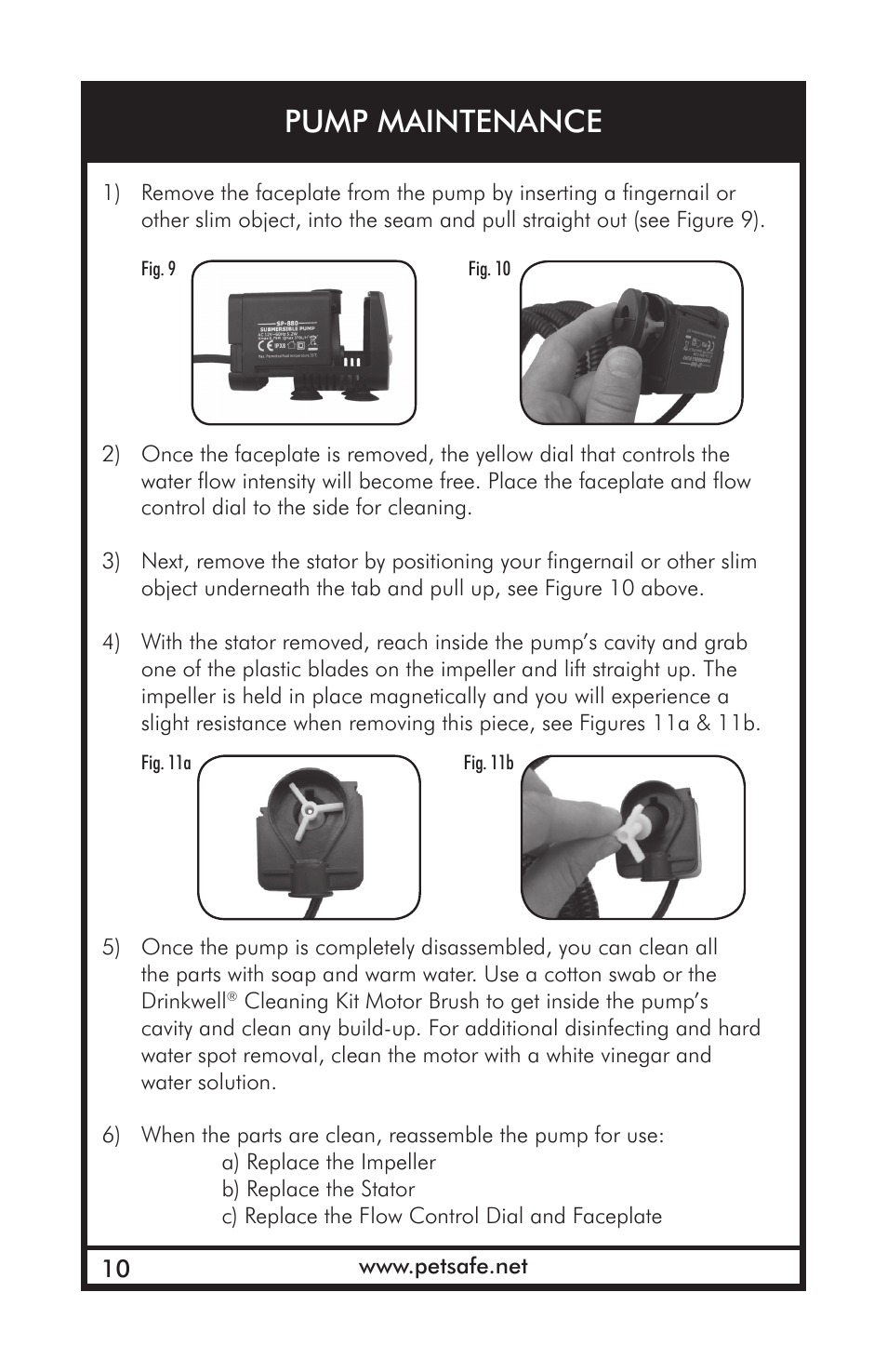 Pump maintenance | Petsafe Drinkwell® Outdoor Dog Fountain User Manual | Page 10 / 16