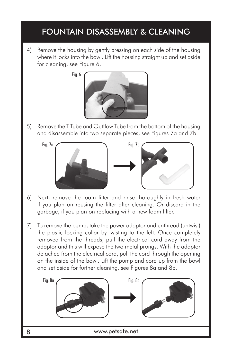 Fountain disassembly & cleaning | Petsafe Drinkwell® Outdoor Dog Fountain User Manual | Page 8 / 16