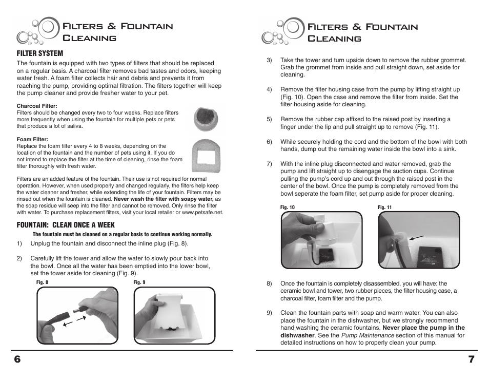 Filters & fountain cleaning | Petsafe Drinkwell® Pagoda Fountain User Manual | Page 4 / 7