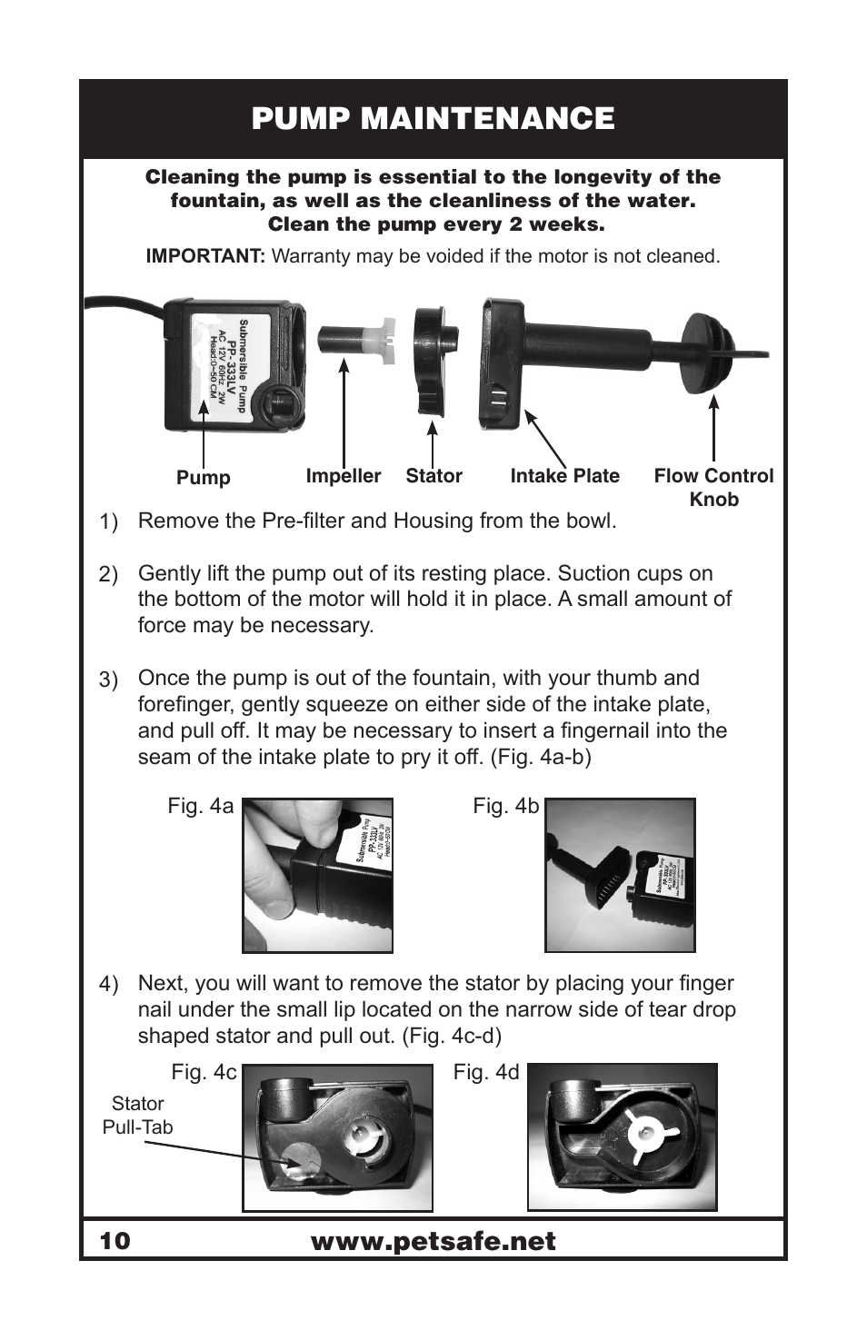 Pump maintenance | Petsafe Drinkwell® Platinum Pet Fountain User Manual | Page 10 / 85