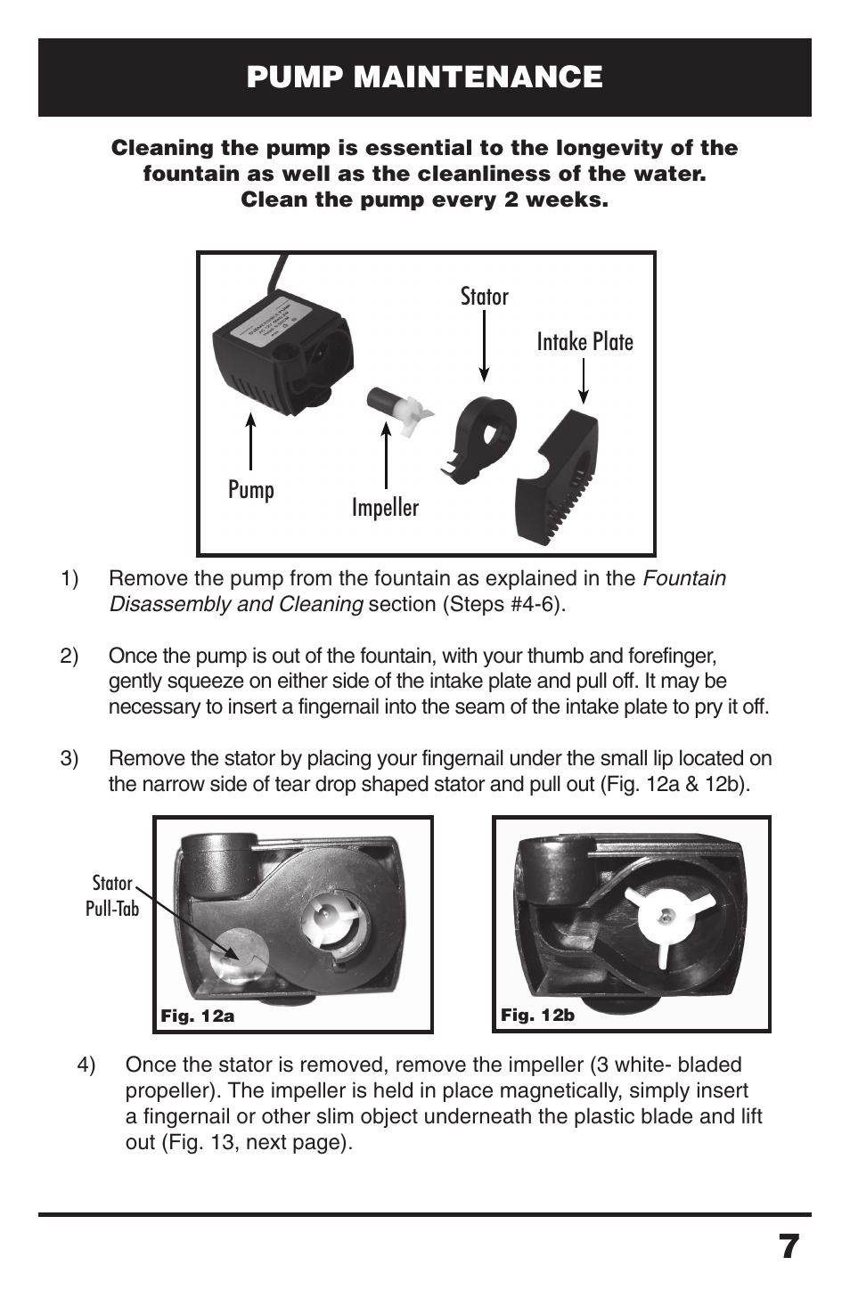 Pump maintenance | Petsafe Drinkwell® Zen Fountain User Manual | Page 7 / 11