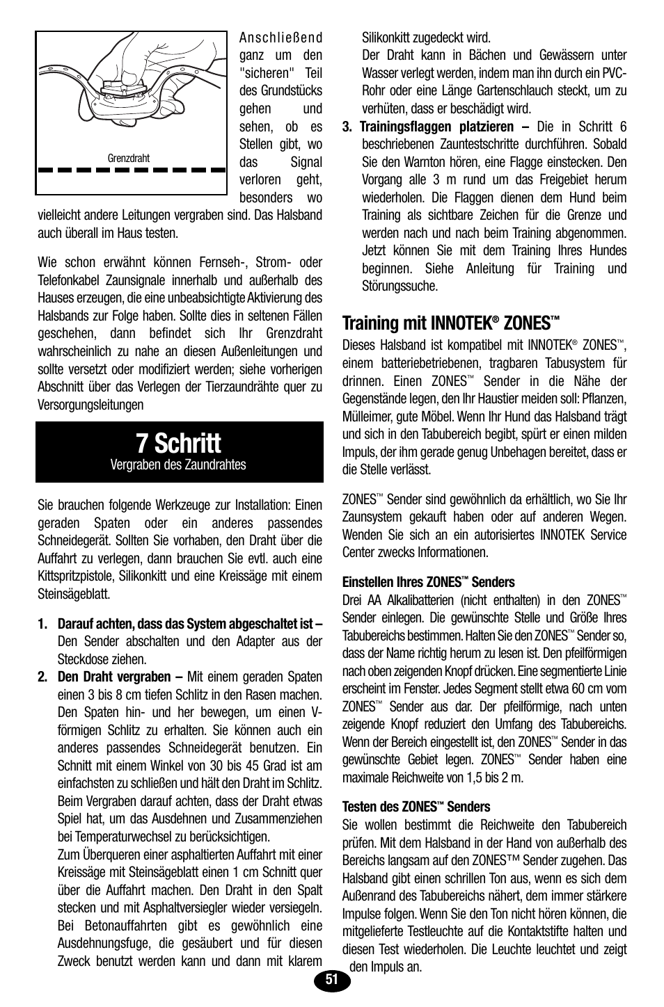 7 schritt, Zones | Petsafe Innotek UltraSmart Contain ‘n’ Train In-Ground Fence User Manual | Page 53 / 100