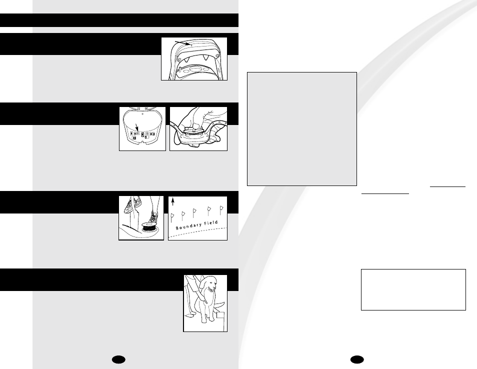 Step 8, Step 7, Step 6 | Step 5, Quick start guide | Petsafe Innotek UltraSmart Contain ‘n’ Train In-Ground Fence Extra Collar User Manual | Page 3 / 8
