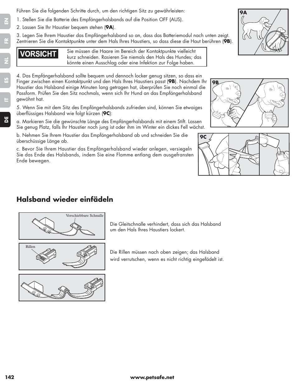 Halsband wieder einfädeln | Petsafe Little Dog Deluxe In-Ground Fence™ User Manual | Page 142 / 152