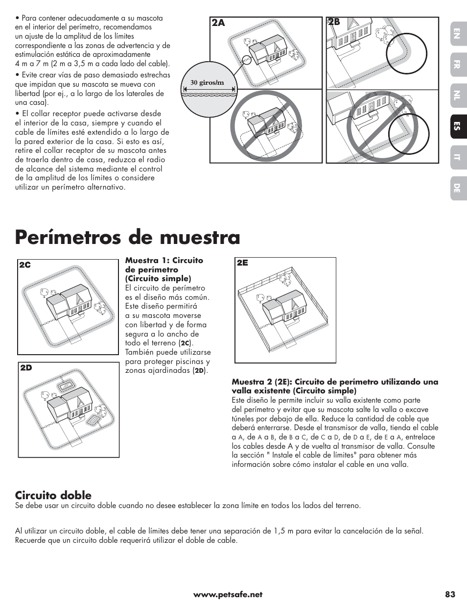 Perímetros de muestra, Circuito doble | Petsafe Little Dog Deluxe In-Ground Fence™ User Manual | Page 83 / 152