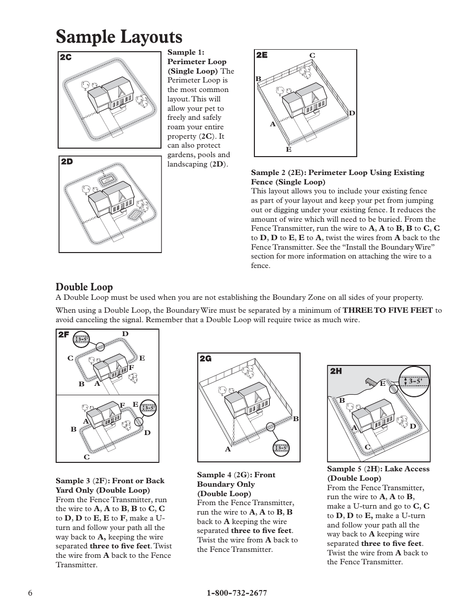 Sample layouts, Double loop | Petsafe Little Dog Deluxe In-Ground Fence™ User Manual | Page 6 / 24