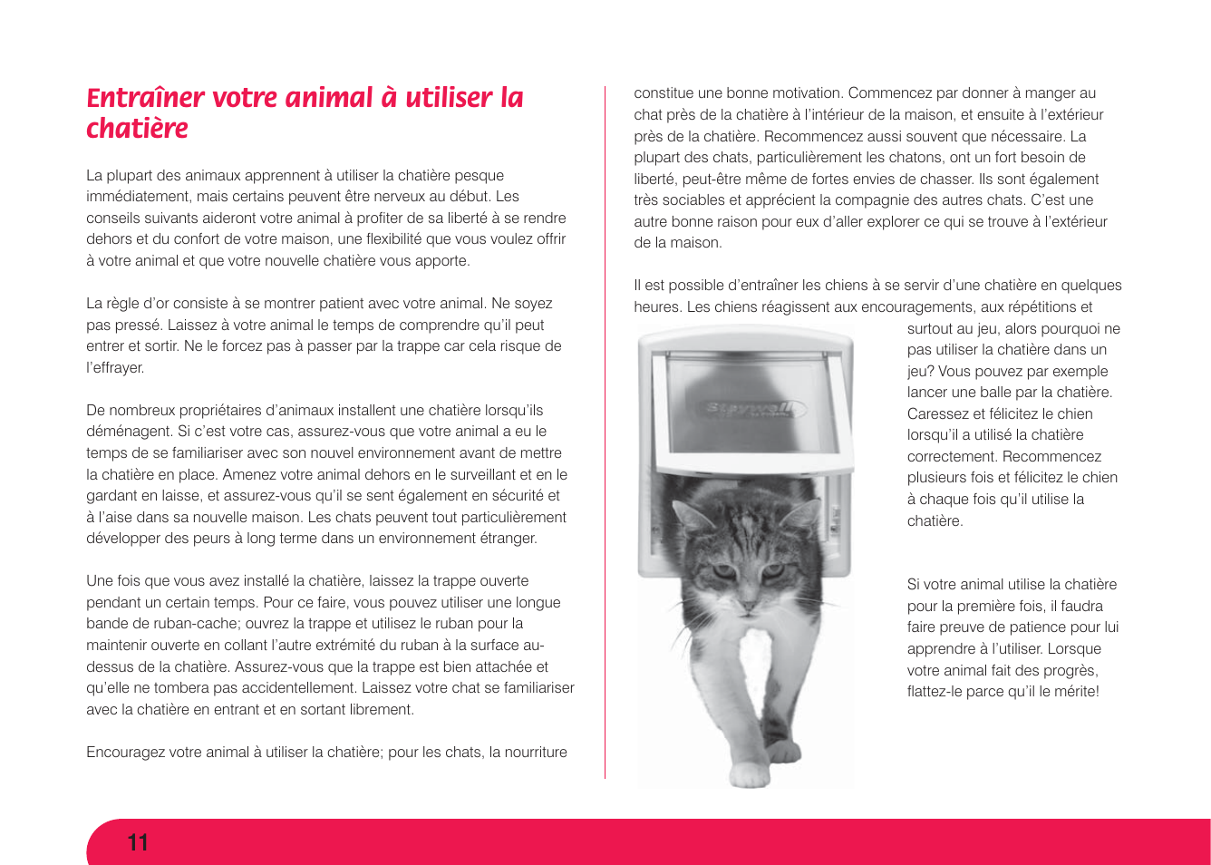 Entraîner votre animal à utiliser la chatière | Petsafe Original 2 Way Pet Door User Manual | Page 12 / 40