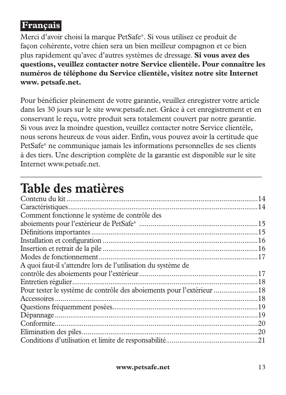 Petsafe Outdoor Bark Control User Manual | Page 13 / 72