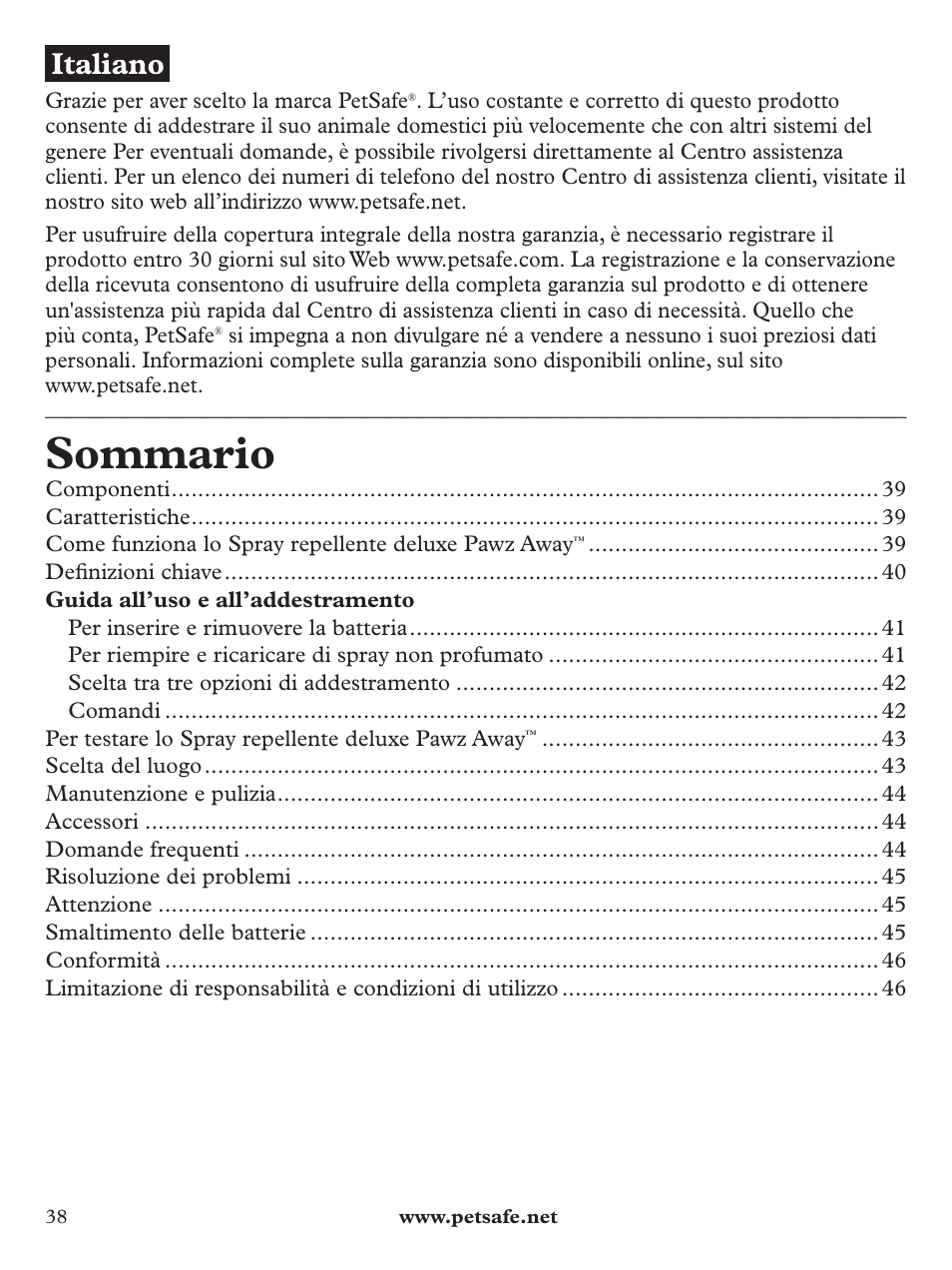 Petsafe Pawz Away Deluxe Spray Deterrent User Manual | Page 38 / 68
