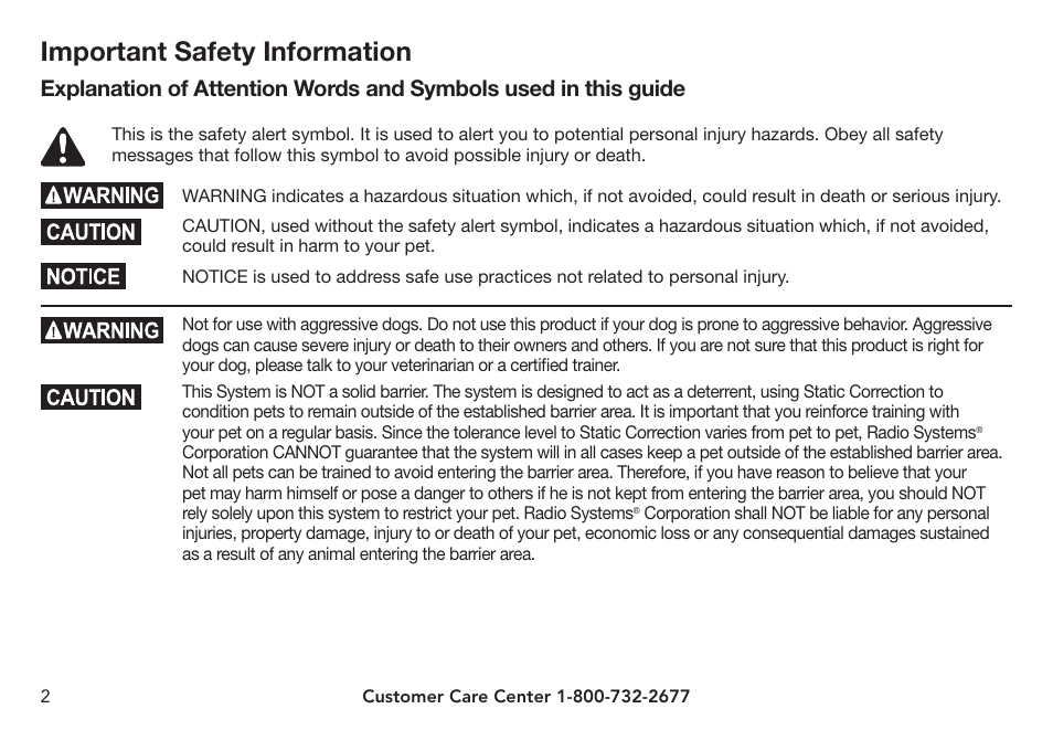 Important safety information | Petsafe Pawz Away® Mini Pet Barrier User Manual | Page 2 / 24