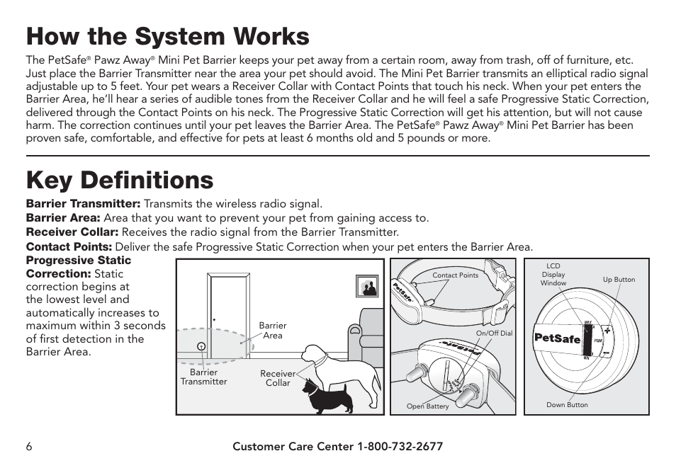 How the system works, Key definitions, The petsafe | Pawz away | Petsafe Pawz Away® Mini Pet Barrier User Manual | Page 6 / 24