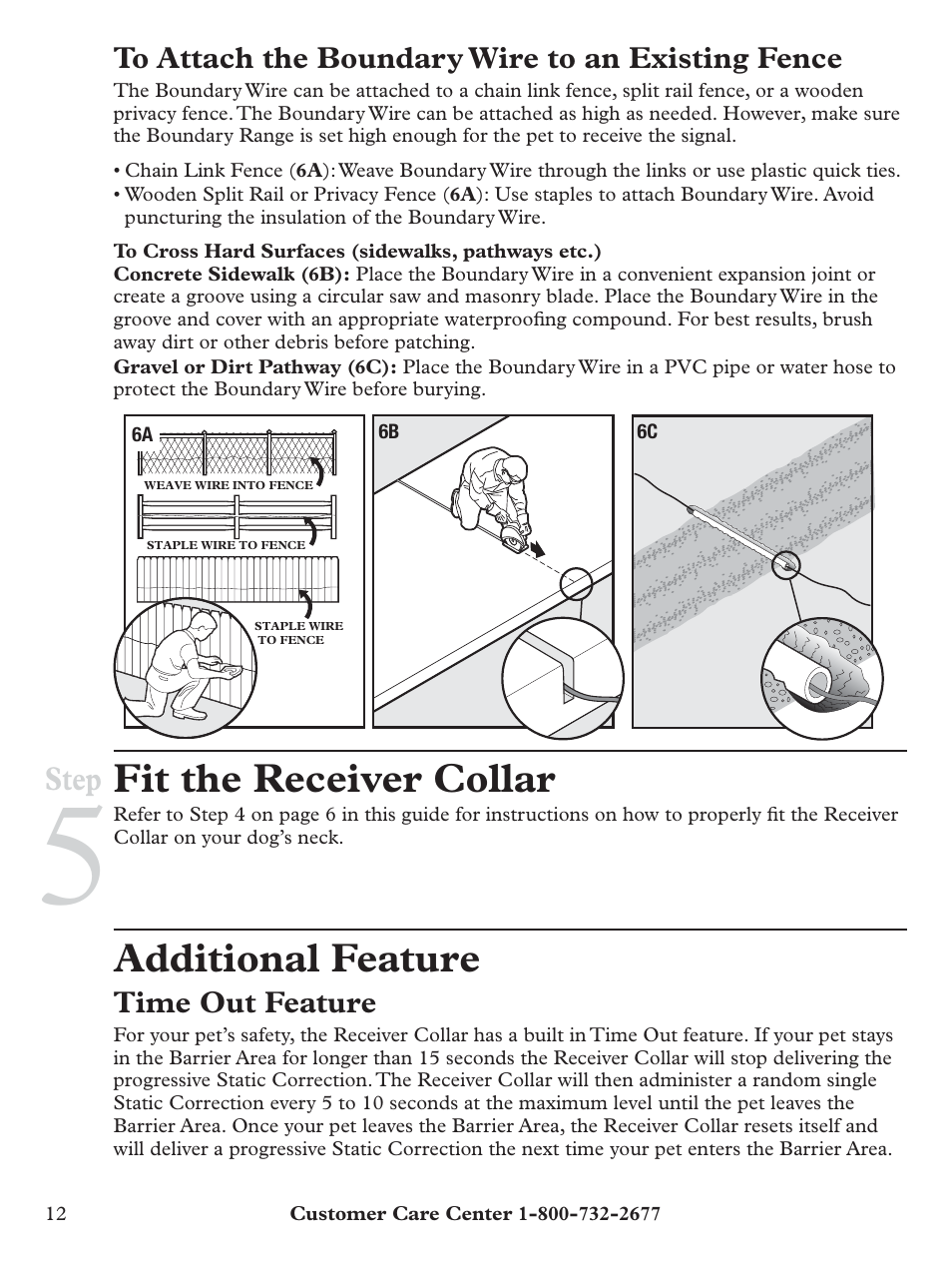 Fit the receiver collar, Additional feature, Step | Petsafe Pawz Away® Outdoor Pet Barrier User Manual | Page 12 / 20