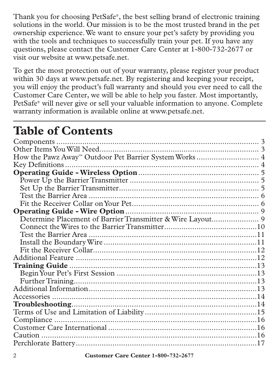 Petsafe Pawz Away® Outdoor Pet Barrier User Manual | Page 2 / 20